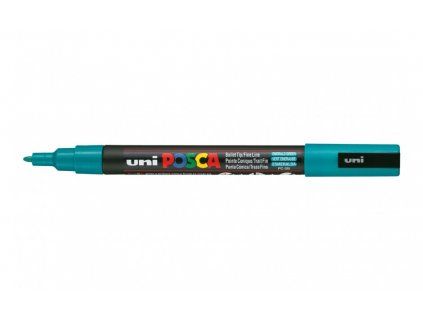 Uni Posca 3M akrylový popisovač, šířka stopy 0,9 až 1,3 mm, odstín zelená smaragdová