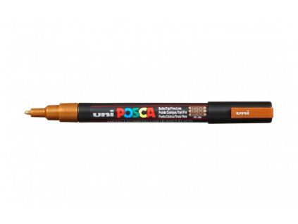 Uni Posca 3M akrylový popisovač, metalický bronzový odstín 42, šířka stopy 0,9 až 1,3 mm