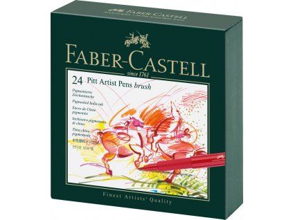Faber-Castell Pitt Artist Pen Brush Studio Box, sada 24 ks, štětcový hrot