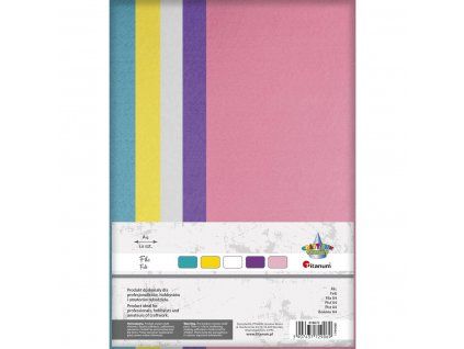 Filc A4 sada Unicorn Titanum, 10 archů v 5 barvách, gramáž 200 g
