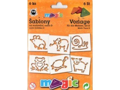 Magic papírové šablony sada D Zvířátka II., 6 motivů se zvířátky pro kreativní tvoření