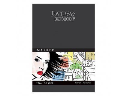 Blok papíru na fixy Happy Color Marker A4, 100 g/m2, 25 listů lepených nahoře