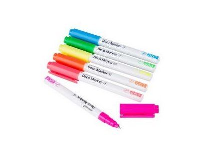 Akrylový fix Monami Deco Marker XF 0,7 mm, oranžová fluo, pigmentový popisovač na vodní bázi
