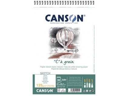 Skicák Canson Cagrain kroužkový blok A4 125 g/m2, 30 listů pro skicování