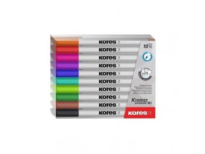 Kores K-Marker W1 popisovače na bílé tabule a flipcharty, sada 10 ks