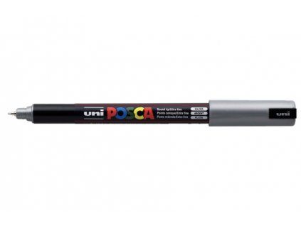 Akrylový popisovač Uni Posca 1MR 0,7 mm s trubičkovým hrotem, odstín stříbrná 26