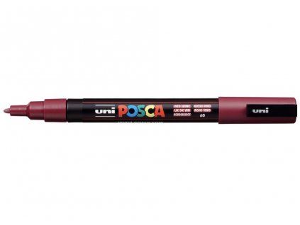 Uni Posca 3M akrylový popisovač 0,9 - 1,3 mm, bordó, krycí pigmentový inkoust