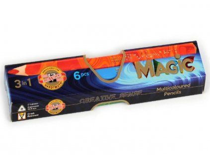 Koh-i-Noor Magic pastelky, sada 6 barev v krabičce, silné trojhranné pastelky