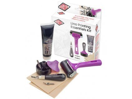 EssDee Essential Kit, kompletní sada na linoryt pro začátečníky, 3 rydla a váleček