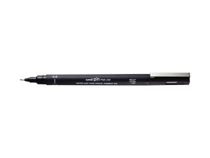 Uni PIN 05 černý liner 0,5 mm na vodní bázi, voděodolný Super Ink inkoust