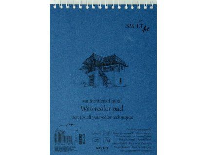 SM.LT Authentic akvarelový blok A4 280 g, 35 listů, rough celulózový papír, spirála nahoře