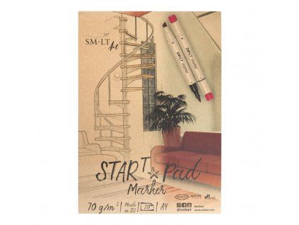 Blok SM.LT Star Pad Marker A4, papír na fixy a markery, 70 g/m2, 20 listů