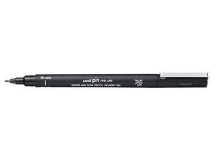Uni PIN BR štětcový popisovač, černý Super Ink inkoust, vodní báze, voděodolný
