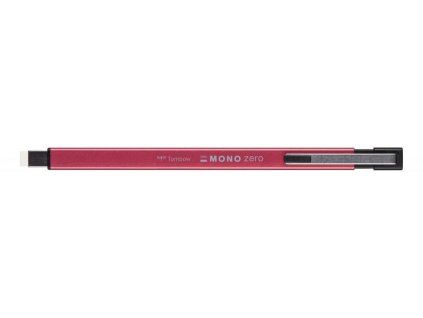 Tombow MONO Zero metal gumovací tužka plochá 2,5x5 mm, červené kovové tělo