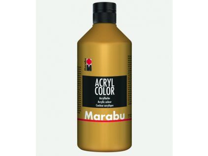 Marabu Acryl Color 500 ml akrylová barva, metalický odstín zlatá 084, vodní báze