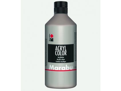 Marabu Acryl Color 500 ml akrylová barva, metalická stříbrná odstín 082