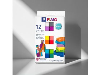 Fimo Soft sada Brilliant, 12 barev polymerové hmoty po 25 g, Staedtler