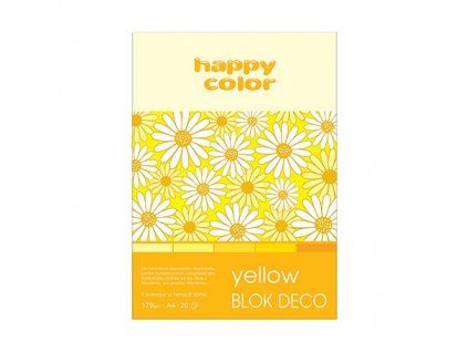 Barevné papíry Happy Color Deco Yellow A4 170 g, 20 listů v žlutých odstínech
