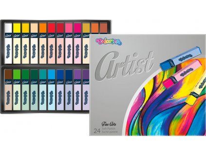 Suché pastely Colorino Artist sada 24 barev, hranatý tvar pro přesné linky i stínování