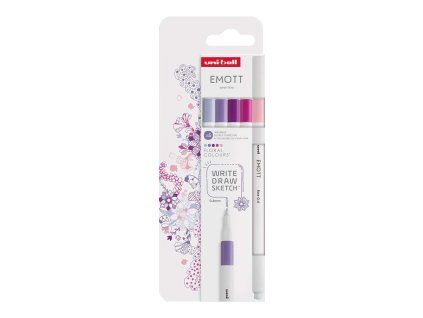 Sada 5 linerů Uni EMOTT 0,4 mm, série Floral, jemné květinové odstíny