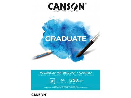 Canson Graduate Aquarelle akvarelový papír A4 250 g/m2, blok 20 listů, cold pressed