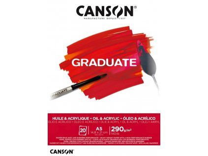 Canson Graduate Oil and Acrylic blok A5 290 g/m2, 20 listů pro akryl a olej
