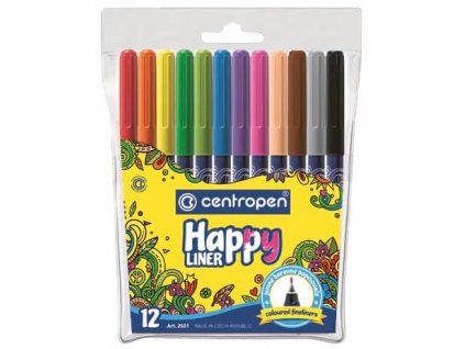 Centropen 2521 Happy Liner sada 12 barevných linerů se šířkou stopy 0,3 mm