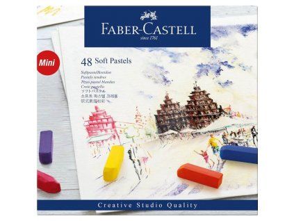 Suché pastely Faber-Castell Soft Pastel Mini, sada 48 barev v poloviční velikosti