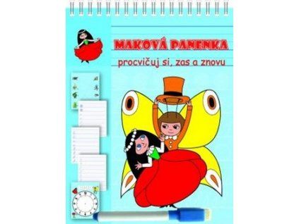 Titanum Maková panenka mazací písanka s fixem, sada pro procvičování psaní prvňáčků
