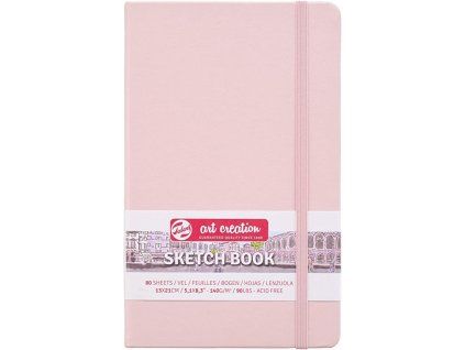 Talens Art Creation Sketch Book, skicák 13x21 cm, pastelově růžová tvrdá vazba, 80 listů
