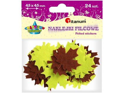 Titanum filcové dekorační samolepky 24 ks, velikost 45x45 mm, zdobení přání a alb