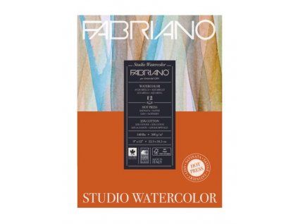 Akvarelový papír Fabriano Studio Watercolour Hot Press 22,9x30,5 cm, 300 g, blok 12 listů