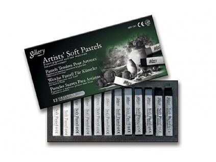 Mungyo Gallery Soft Pastel Gray MPV12G, sada 12 suchých pastelů v šedých odstínech