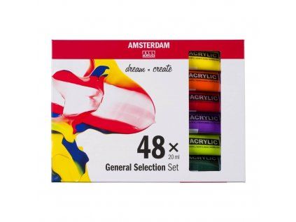 Sada akrylových barev Talens Amsterdam 48x20 ml, 48 odstínů v tubách