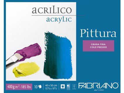 Fabriano Pittura Acrilico lepený blok 30x40 cm, 400 g, 10 listů, papír na akryl