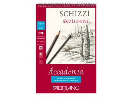 Fabriano Accademia Sketching A4 120g blok 50 listů se spirálou pro suché techniky