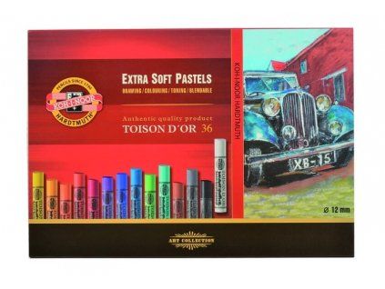 Koh-i-Noor Toison D'or Extra Soft 8555, sada 36 prašných pastelů, průměr 12 mm