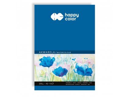 Akvarelový blok Happy Color Akwarel A3, 250 g/m2, 10 listů lepených na horní straně
