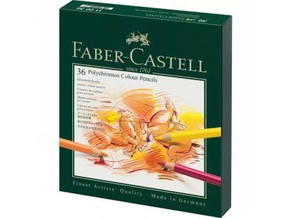 Faber-Castell Polychromos umělecké pastelky, sada 36 ks Studio Box, voděodolná tuha 3,8 mm