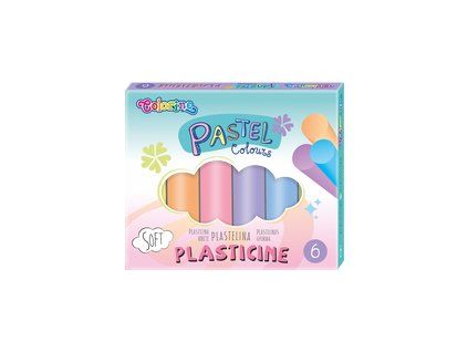 Colorino plastelína sada 6 pastelových barev, měkká modelovací hmota pro děti