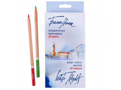 Akvarelové pastelky White Nights 24 ks, Nevskaya Palitra, sada v papírové krabičce