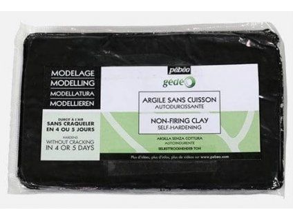 Pébéo Gédéo samotvrdnoucí hlína 1,5 kg, černá barva, tvrdne na vzduchu