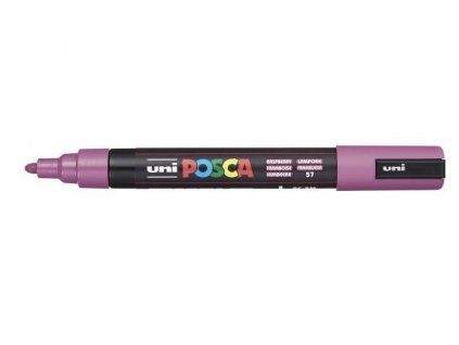 Akrylový popisovač Uni Posca 5M, šířka stopy 1,8 až 2,5 mm, odstín malinová 57