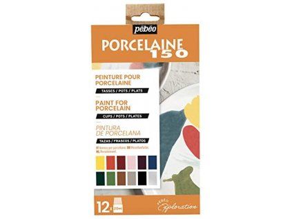 Pébéo Porcelaine 150 Sada II., 12 vypalovacích barev na porcelán, každá po 20 ml