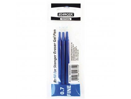 Náplně pro gelové mazací pero Stanger Eraser 0,7 mm, modré, balení 3 ks