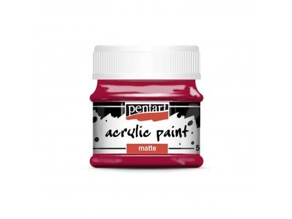 Pentart Matte akrylová barva 50 ml, odstín červená vínová, matný povrch po zaschnutí