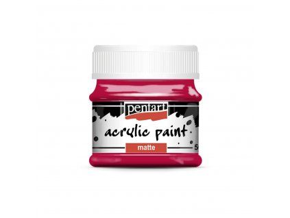 Pentart Matte akrylová barva 50 ml, odstín červená karmínová, matný povrch