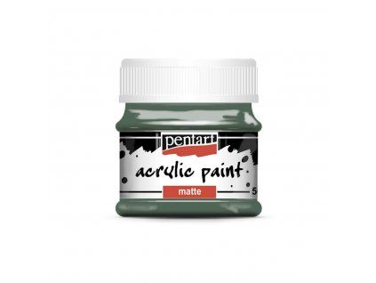 Pentart Matte akrylová barva 50 ml, odstín zelená khaki, matný povrch po zaschnutí