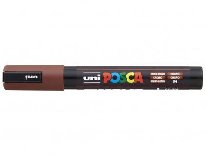 Akrylový popisovač Uni Posca 5M, odstín hnědá kakao 84, šířka stopy 1,8 až 2,5 mm