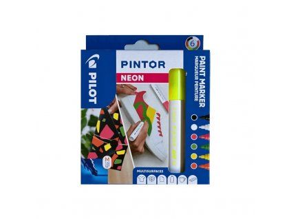Pilot PINTOR M 1,4 mm sada NEON, 6 fluorescentních akrylových popisovačů
